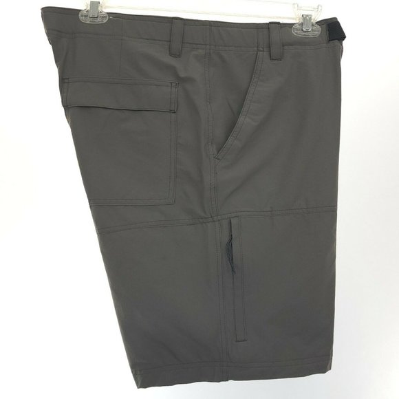 Lot 2 Columbia Omni-Shield Cargo Shorts Mens 40x10 Gray Black Nylon Blend Belted - Picture 10 of 12